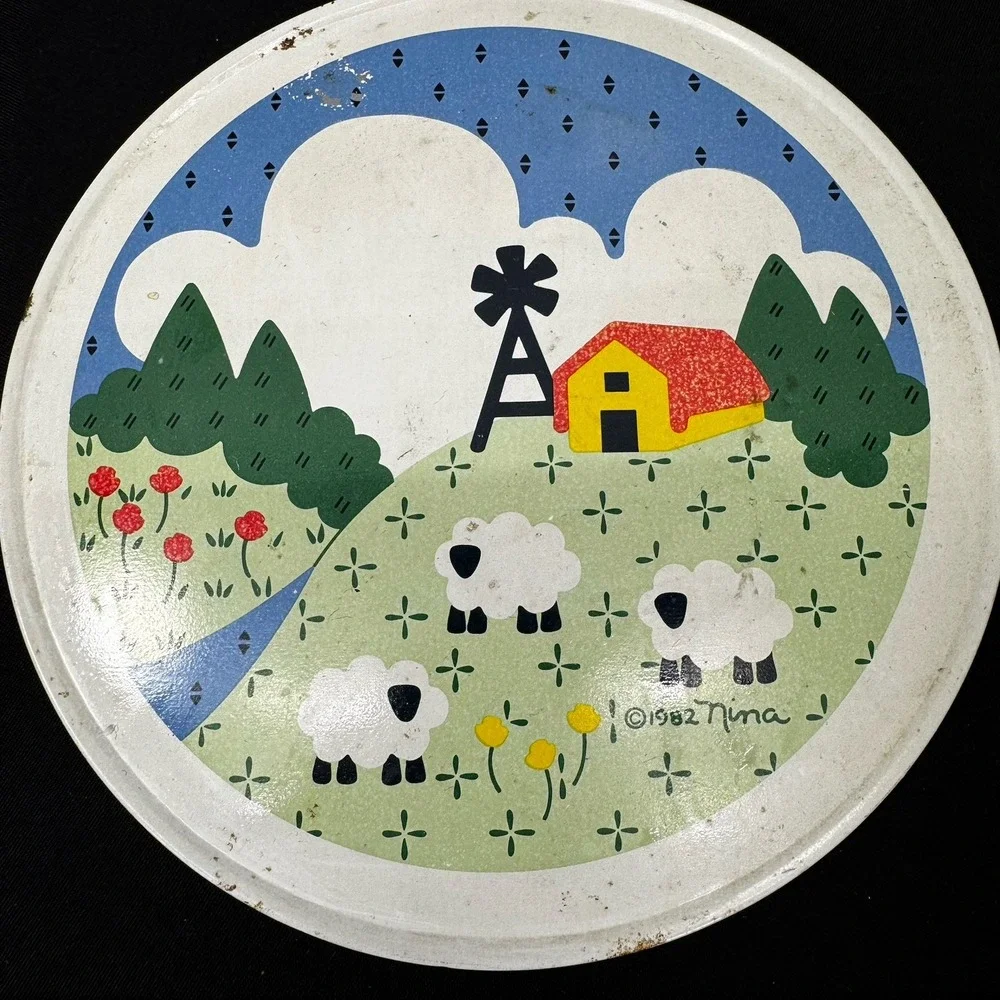1982 Ballonoff Hot Mat Decorative Metal‎ Insulated Vintage Nina Cow Cottagecore